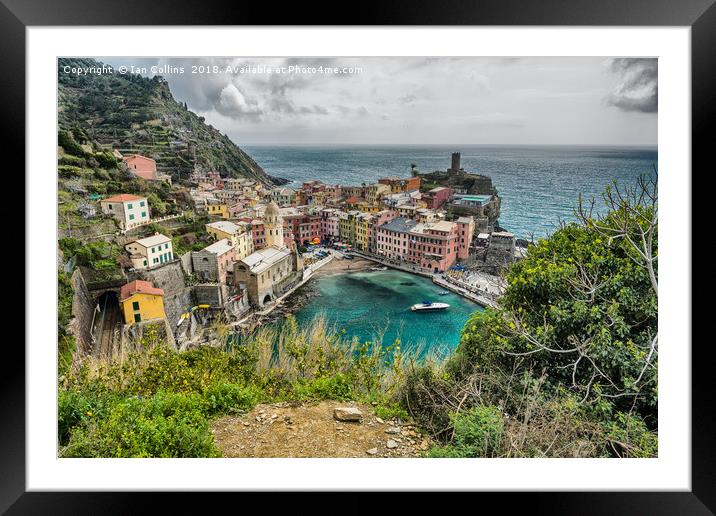 Looking Down on Vernazza Framed Mounted Print by Ian Collins