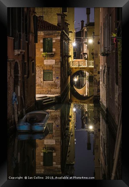 Rio Terà Secondo, Venice Framed Print by Ian Collins