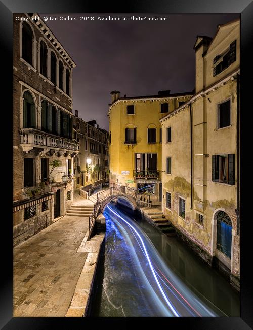 Late Night Traffic, Venice Framed Print by Ian Collins