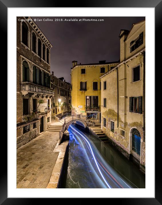Late Night Traffic, Venice Framed Mounted Print by Ian Collins