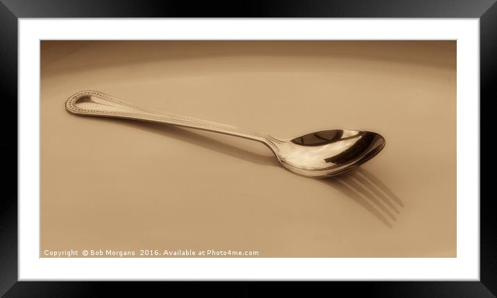 Cutlery Reflection                                 Framed Mounted Print by Bob Morgans