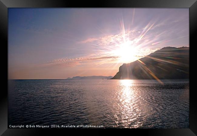 Sunrise Over Skopelos Town Harbour Framed Print by Bob Morgans