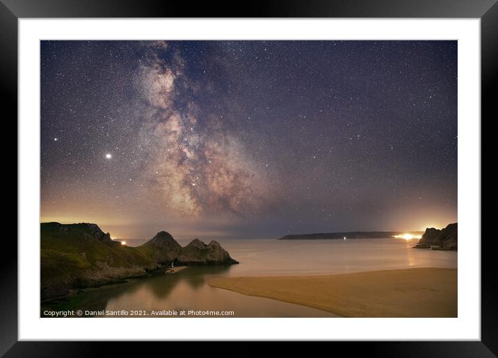 Three Cliffs Bay, Gower Framed Mounted Print by Dan Santillo