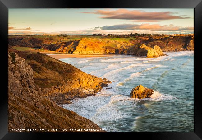 Three Cliffs Bay, Gower Framed Print by Dan Santillo