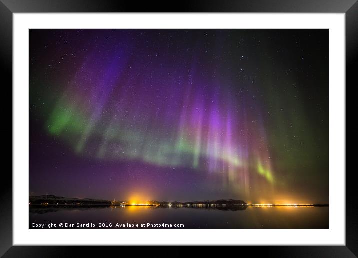 Aurora Borealis, Iceland Framed Mounted Print by Dan Santillo