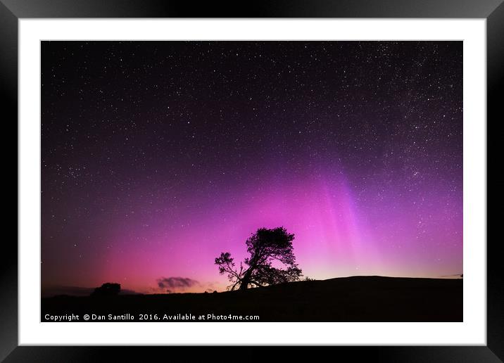 Nothern Lights over Wales Framed Mounted Print by Dan Santillo