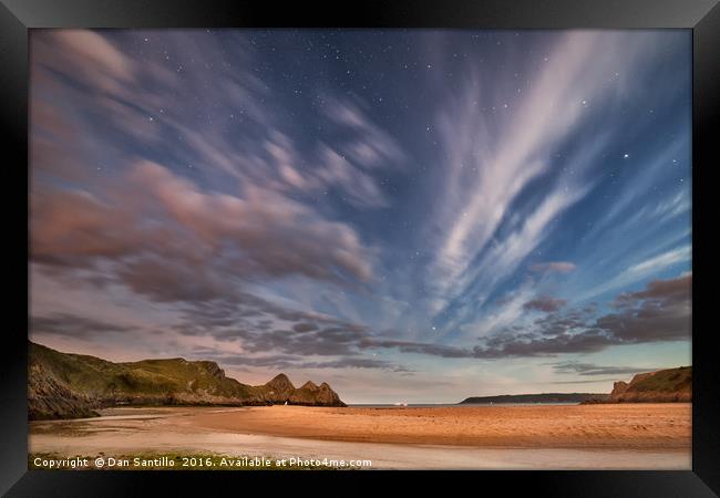 Three Cliffs in Blue Hour Framed Print by Dan Santillo