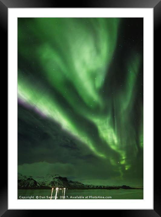 Aurora Borealis in Snæfellsnes, Iceland Framed Mounted Print by Dan Santillo