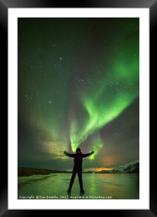 Aurora Borealis in Snæfellsnes, Iceland Framed Mounted Print by Dan Santillo