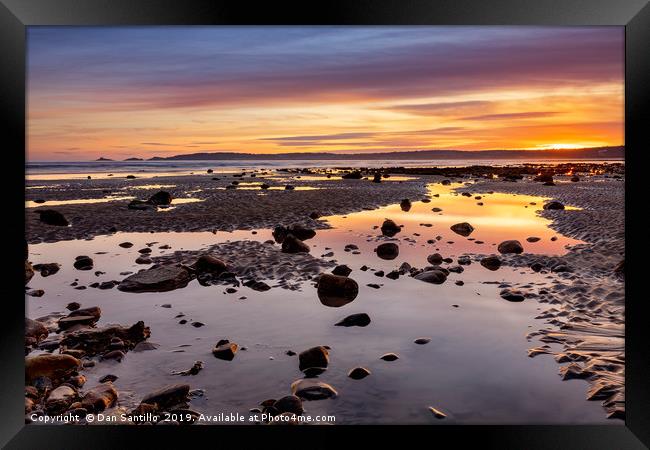 Swansea Bay Sunset Framed Print by Dan Santillo