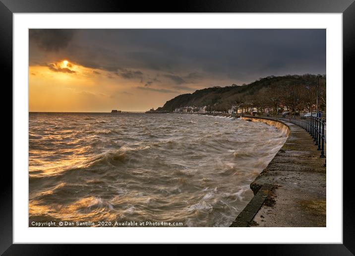 Very high tide at Swansea Bay and Mumbles Framed Mounted Print by Dan Santillo