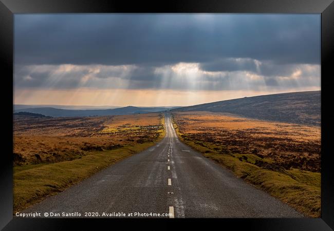 A moody road in the Dartmoor National Park Framed Print by Dan Santillo