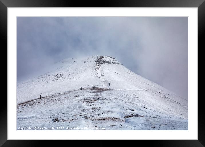 A snowy Corn Du in the Brecon Beacons National Par Framed Mounted Print by Dan Santillo