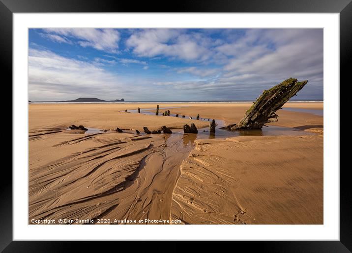 Helvetia Wreck and Worms Head Framed Mounted Print by Dan Santillo