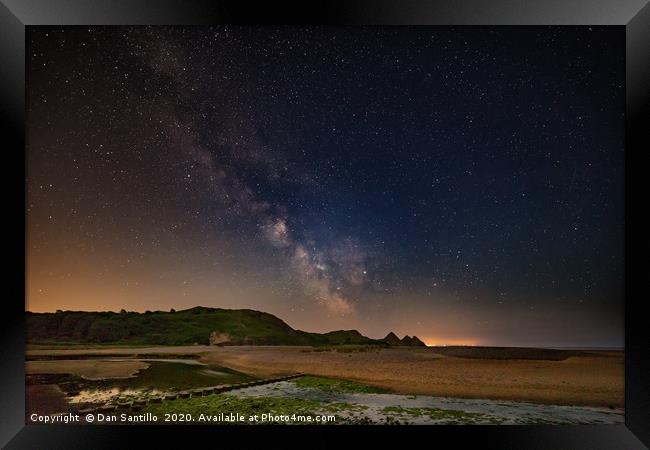 Three Cliffs Bay Framed Print by Dan Santillo