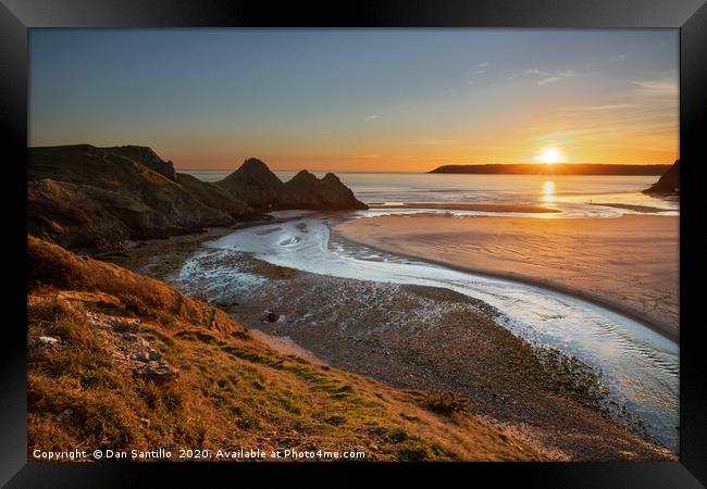 Three Cliffs Bay, Gower Framed Print by Dan Santillo