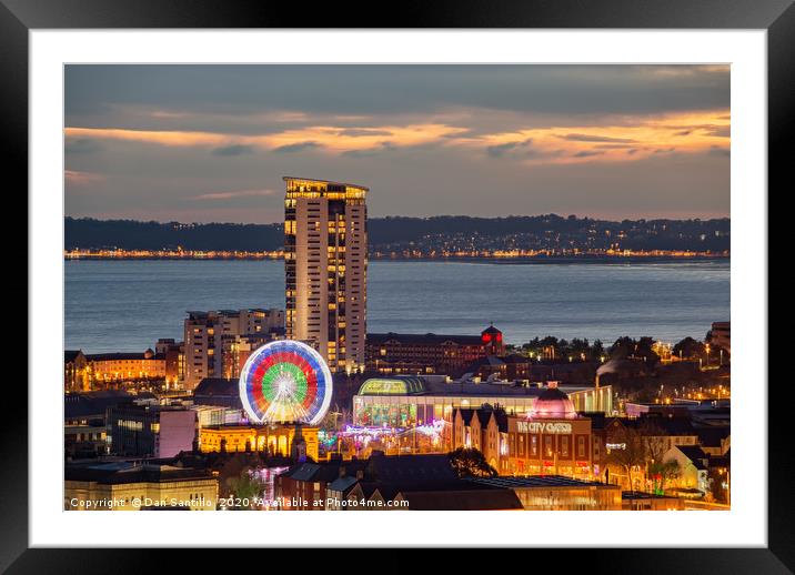 The City of Swansea Framed Mounted Print by Dan Santillo