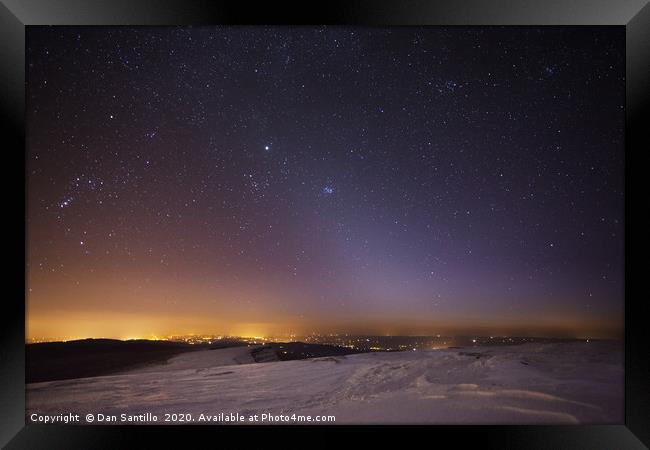 PANSTARRS Comet and Zodiacal Light over Picws Du,  Framed Print by Dan Santillo