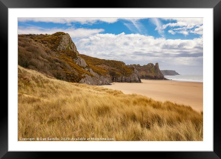 Tor Bay from Crawley Woods, Gower Framed Mounted Print by Dan Santillo