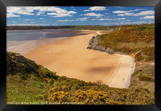 Tor Bay and Little Tor, Gower, Wales Framed Print by Dan Santillo