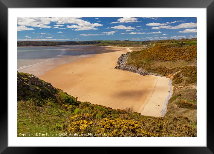 Tor Bay and Little Tor, Gower, Wales Framed Mounted Print by Dan Santillo