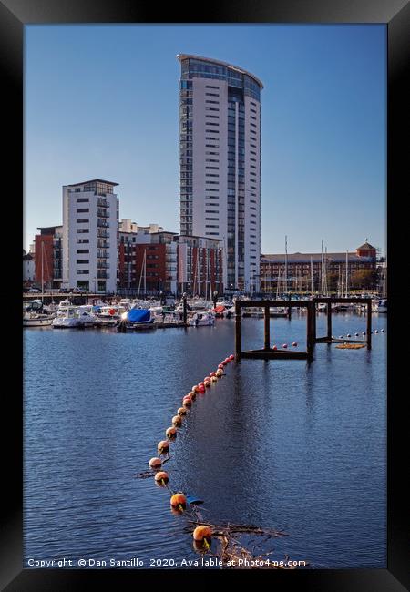 Meridian Tower, Swansea Marina, Wales Framed Print by Dan Santillo
