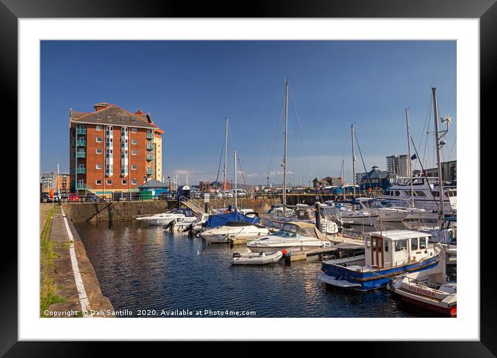 Swansea Marina, Swansea, Wales Framed Mounted Print by Dan Santillo