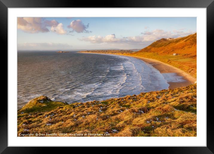 Rhossili Bay, Gower, Wales Framed Mounted Print by Dan Santillo