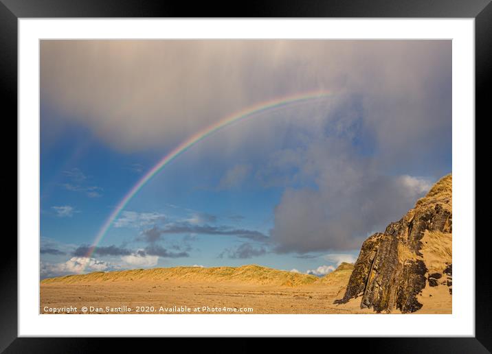 Broughton Bay Rainbow, Gower Framed Mounted Print by Dan Santillo