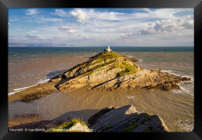 Mumbles Lighthouse, Wales Framed Print by Dan Santillo