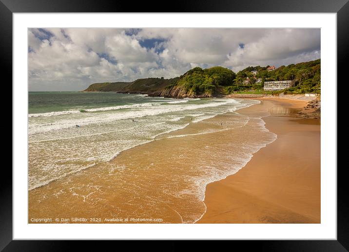 Caswell Bay, Gower Framed Mounted Print by Dan Santillo