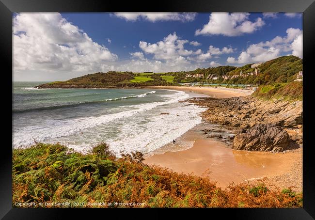 Langland Bay and Rotherslade Bay, Gower Framed Print by Dan Santillo