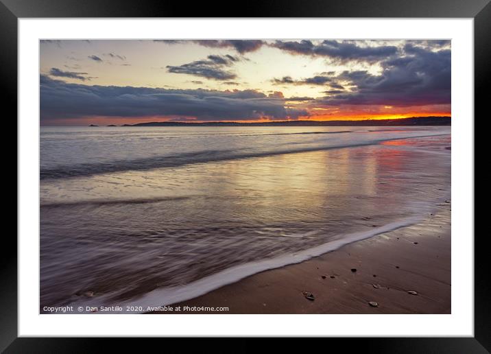 Mumbles across Swansea Bay at sunset Framed Mounted Print by Dan Santillo