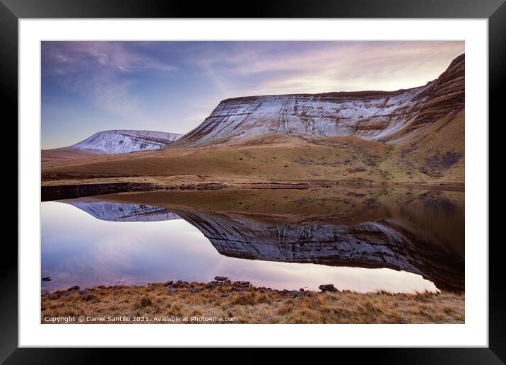 Llyn y Fan Fach with Picws Du and Fan Brycheiniog Framed Mounted Print by Dan Santillo