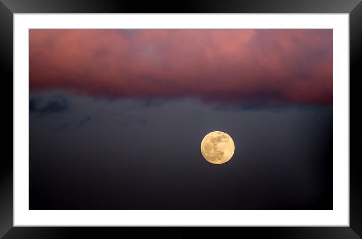 Moonrise at Sunset Framed Mounted Print by Jon Rendle