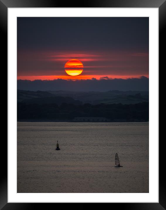 Sailing into the Sunset Framed Mounted Print by Jon Rendle