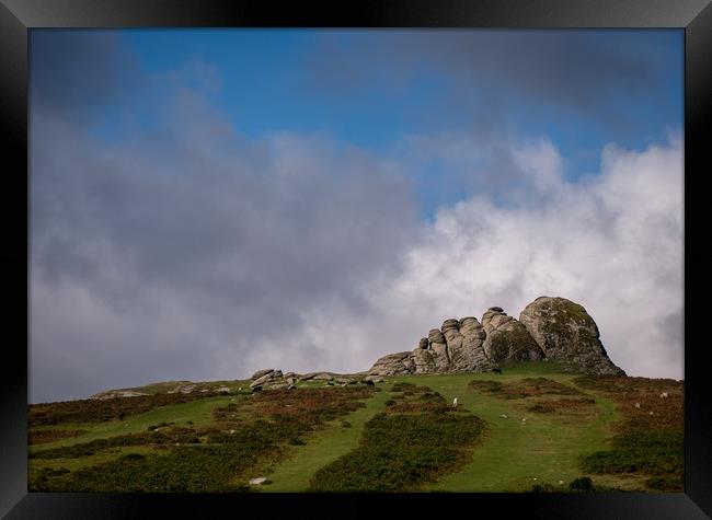 Haytor and Clouds Framed Print by Jon Rendle