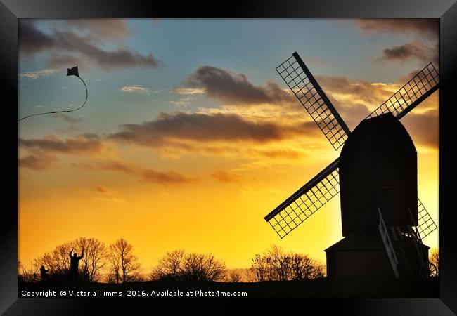 Sunset at Brill Windmill Framed Print by Victoria Timms