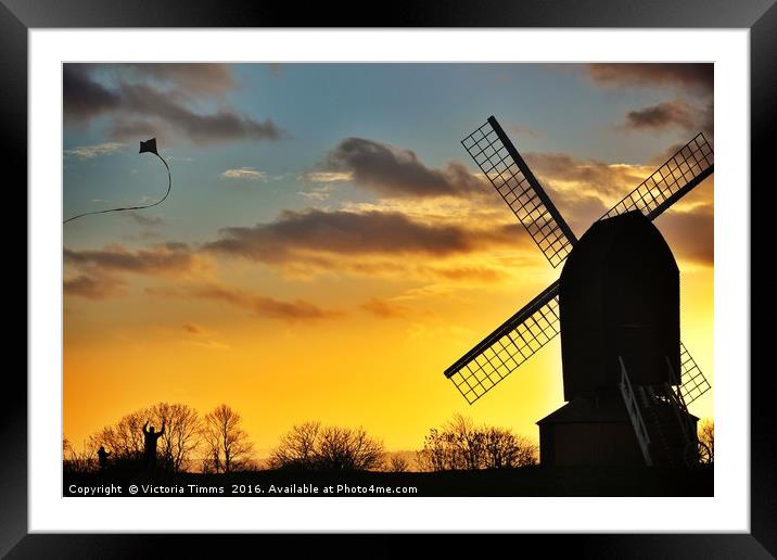 Sunset at Brill Windmill Framed Mounted Print by Victoria Timms