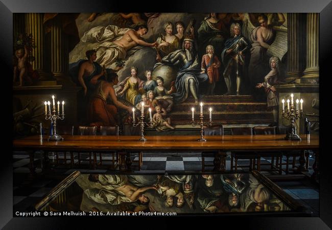 Reflecting on the Painted Hall Framed Print by Sara Melhuish