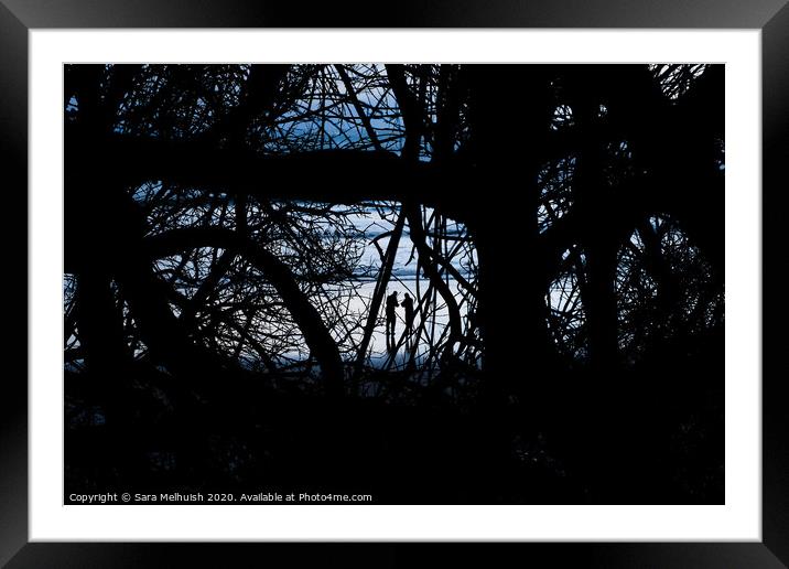 obscured by branches Framed Mounted Print by Sara Melhuish