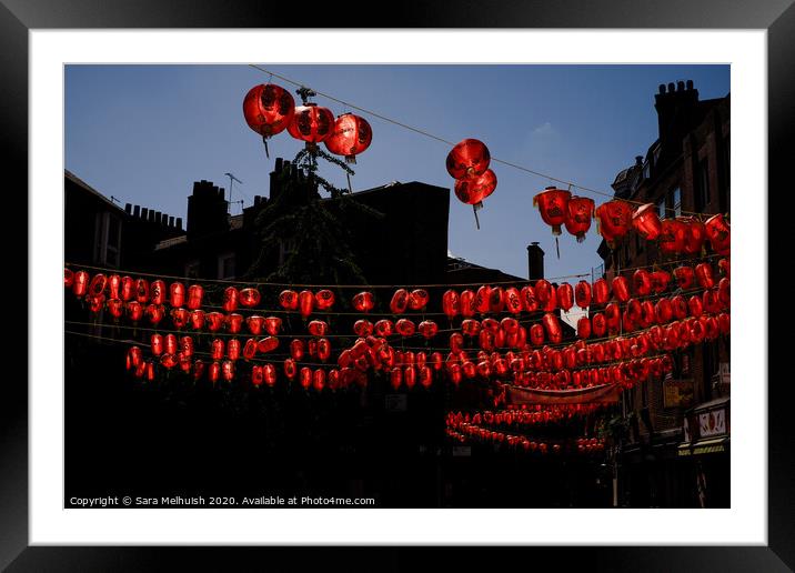 Chinese lanterns Framed Mounted Print by Sara Melhuish