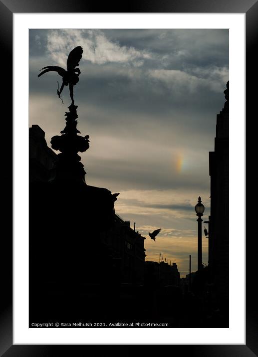 Rainbow cloud & Eros Framed Mounted Print by Sara Melhuish