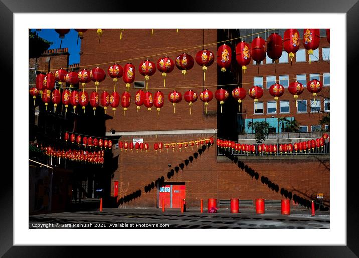 lanterns Framed Mounted Print by Sara Melhuish