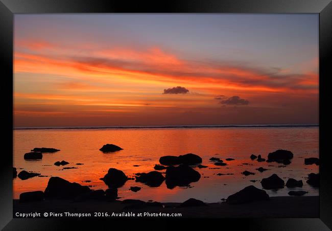 Mauritius Sunset Framed Print by Piers Thompson