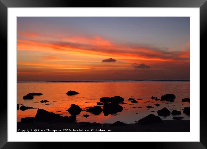Mauritius Sunset Framed Mounted Print by Piers Thompson
