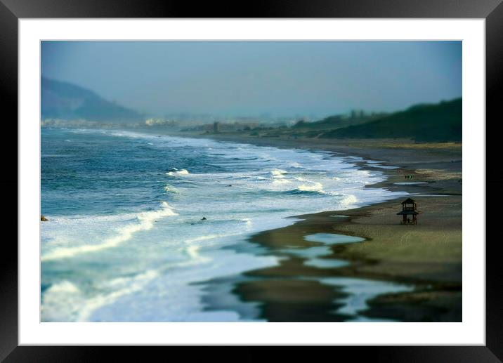 Rough seas on Alcaidesa beach, in Andalusia Framed Mounted Print by Piers Thompson