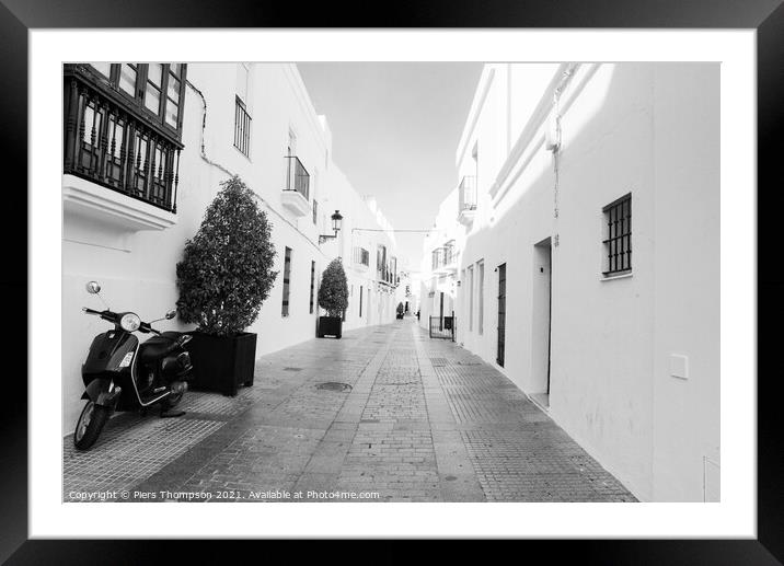 Vejer de la frontera in Black and White Framed Mounted Print by Piers Thompson
