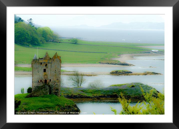 Castle Stalker in Argyll Scotland Framed Mounted Print by Piers Thompson