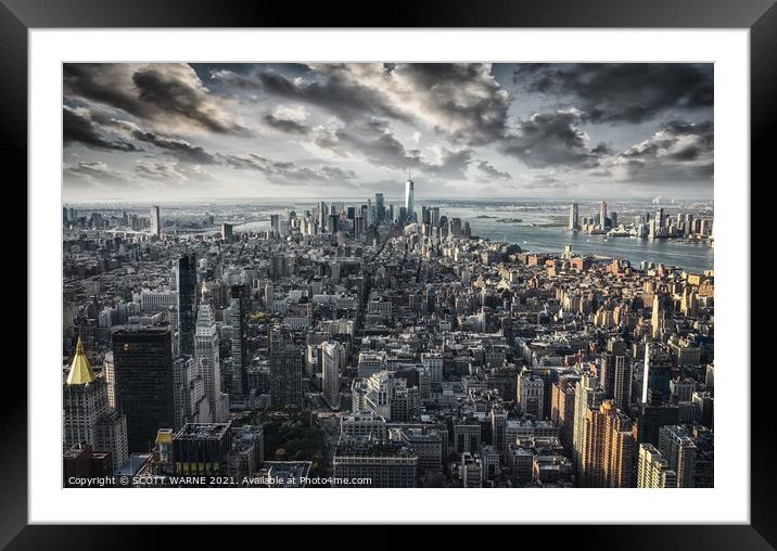 New York From Above Framed Mounted Print by SCOTT WARNE
